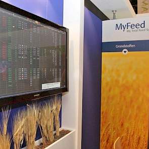 MyFeed had een aparte stand op de beurs. De dochteronderneming van Boerenbond Deurne bestaat sinds 1 november. Grote varkenshouders kunnen losse grondstoffen, voerkernen en voeradvies inkopen bij MyFeed. De grondstoffen worden direct of na een behandeling