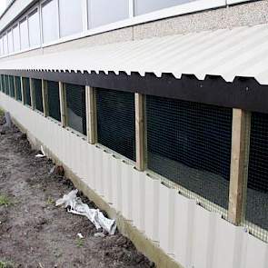 Bij de nieuwe stal heeft Broeren gekozen voor kanaalventilatie. De luchtinlaat daarvoor is aan één kant van de stal in verband met de invloed van wind en in de zomer is dit de schaduwkant.