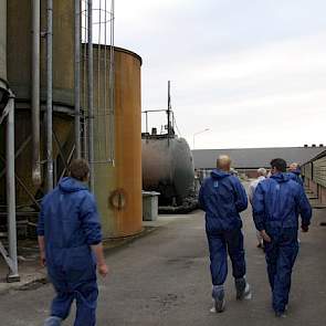 Aad van Leeuwen noemt de voerkeuken de ruimte waar de koks werken en de subkeuken de serveersters. „Die serveren het voer uit aan de varkens.”