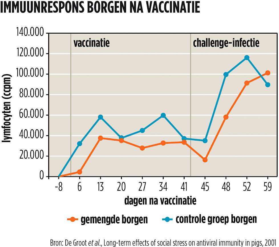 Gafiek immuunrespons borgen na vaccinatie